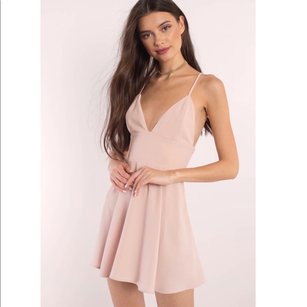 Strapped In Love Rose Skater Dress